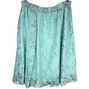 Lane Bryant Burnout Crinkle Skirt Sweet Mint Green Lined 14/16 New